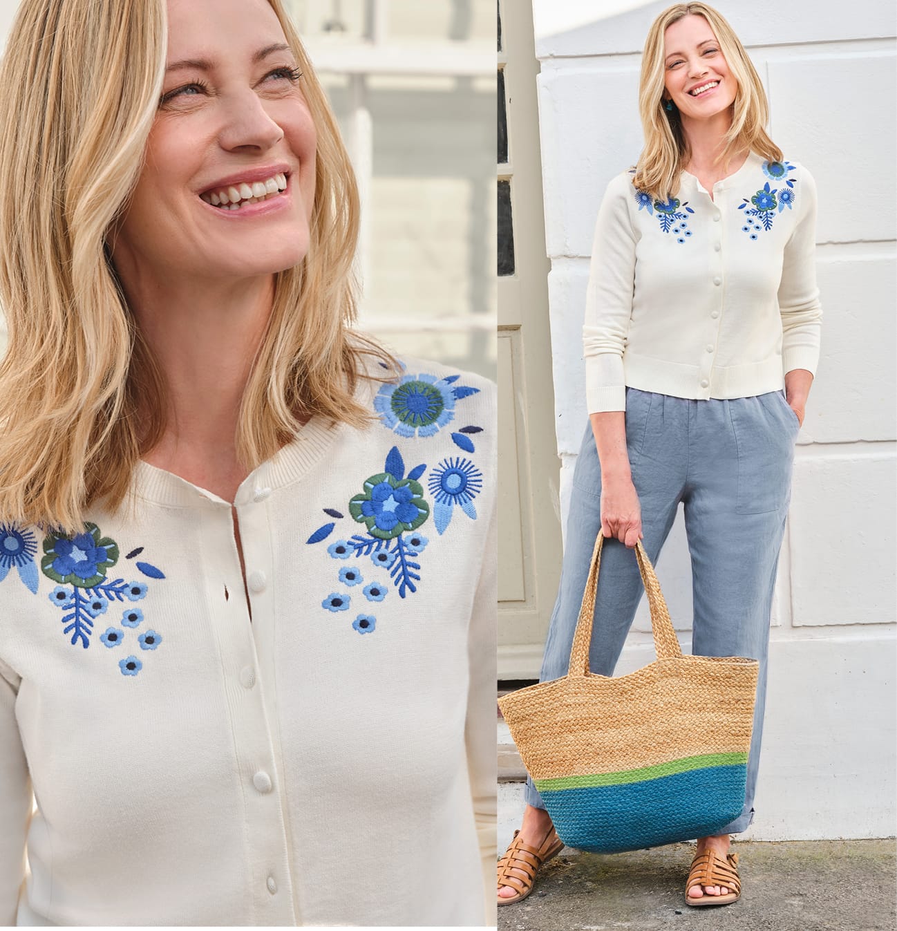 Embroidered Flower Cardigan