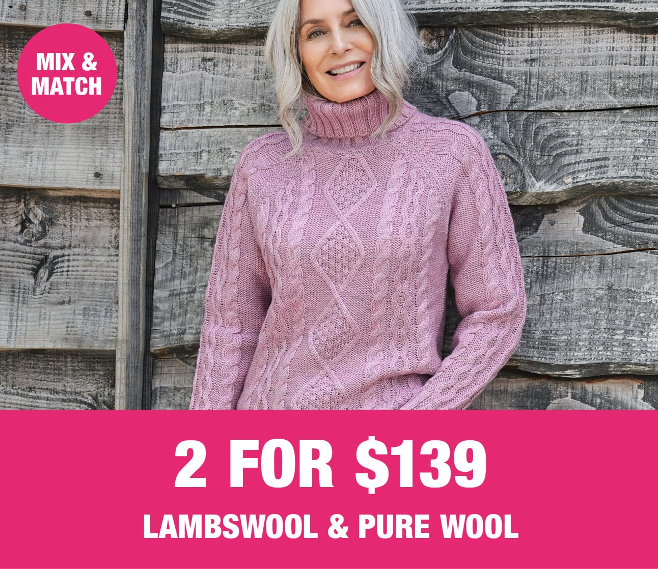 2 for $139 Lambswool & Pure Wool