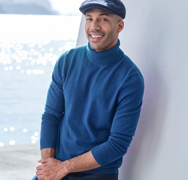 Cashmere and Merino Turtle Neck Sweater