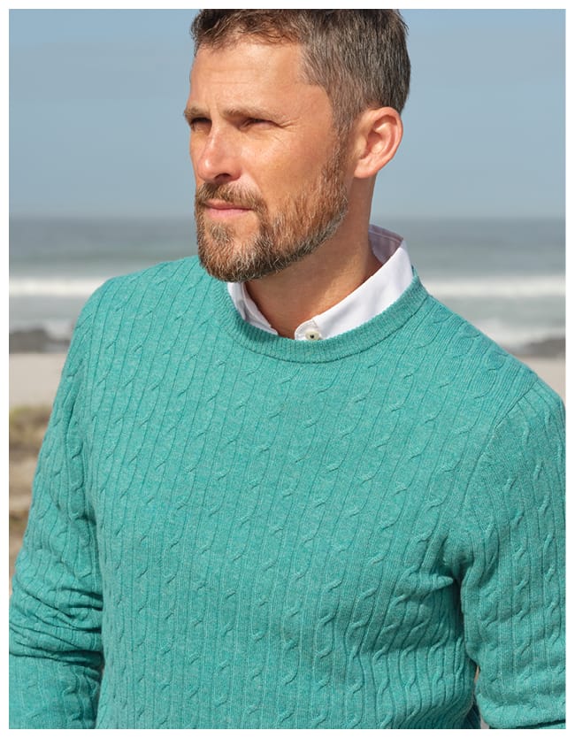 Cashmere and Merino Cable Sweater