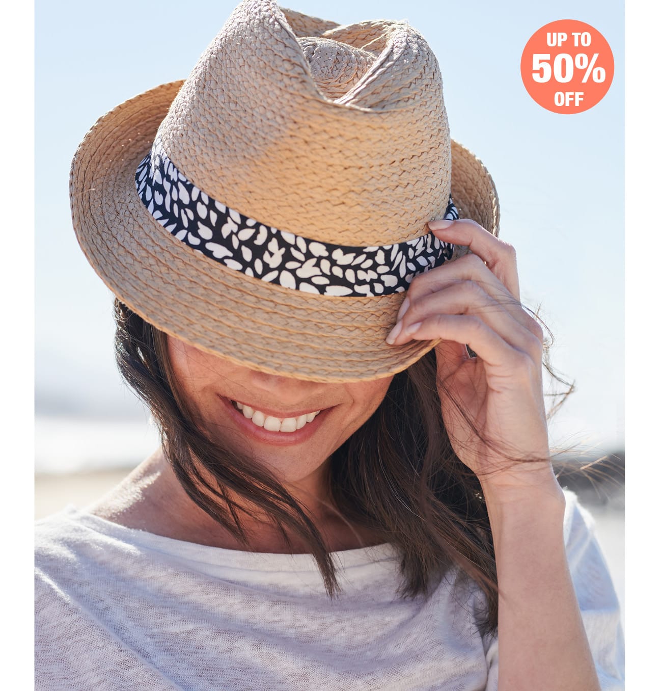 Womens Straw Trilby