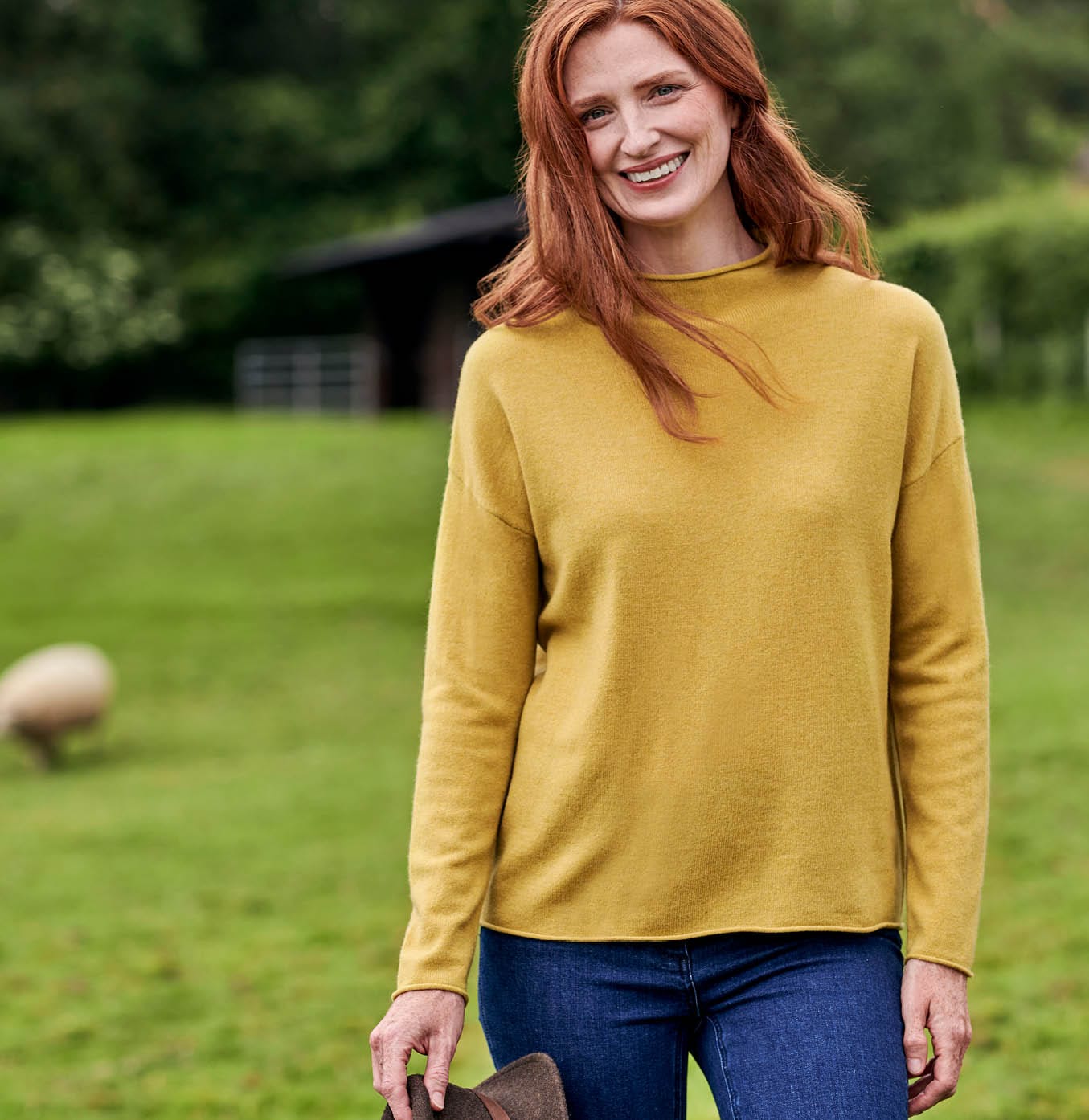 Cashmere Merino Mock Neck Sweater