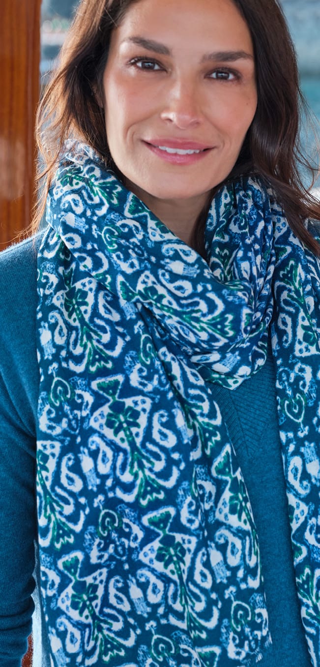 Ikat Midweight Printed Scarf