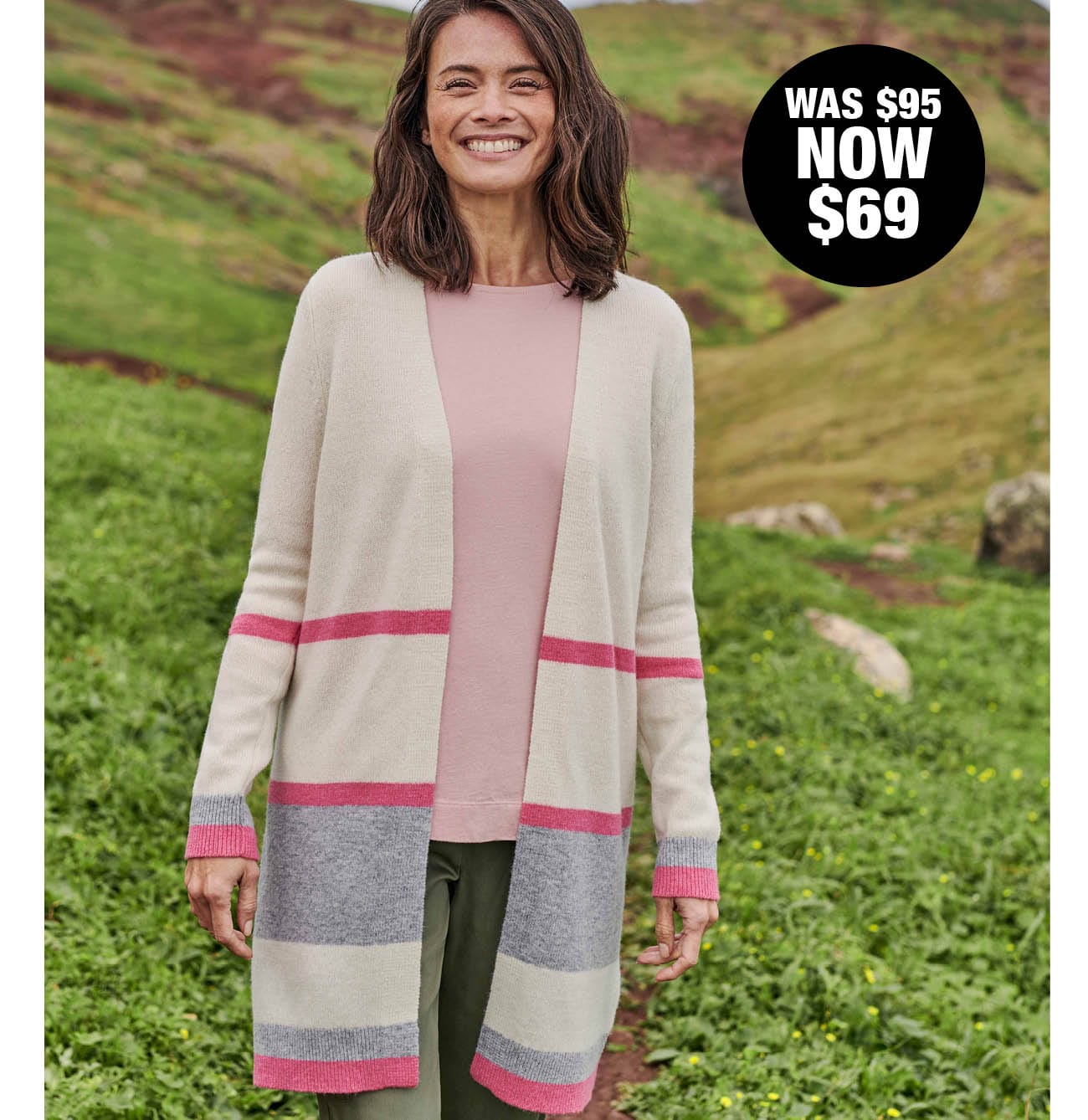 Lambswool Colour Block Cardigan