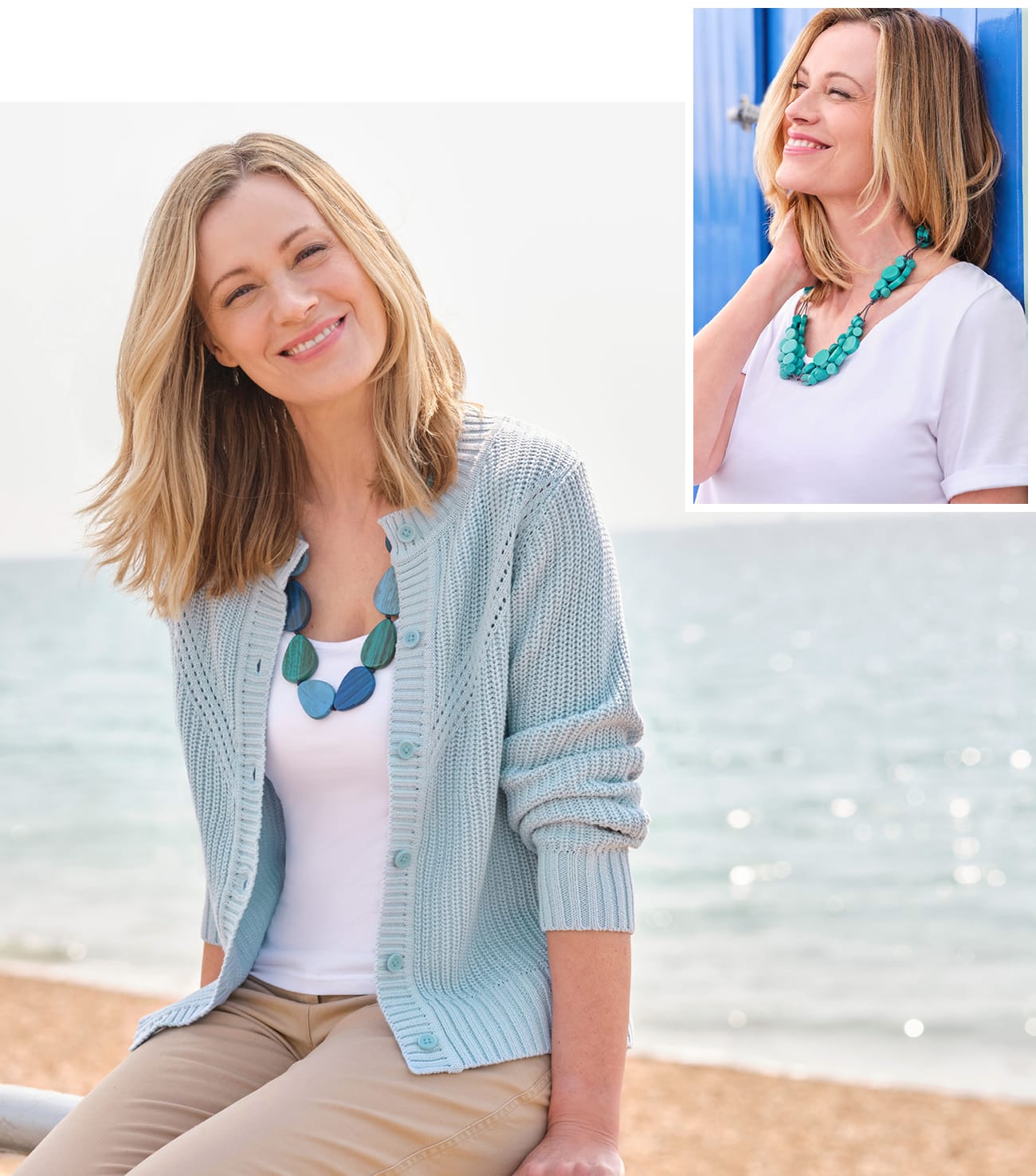 Pointelle Crew Neck Cardigan