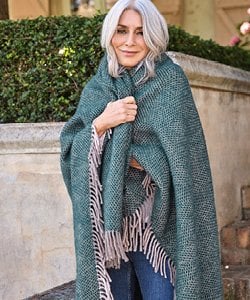 Dusky Charcoal | Pure Wool Knitted Aran Cable Zip Neck Sweater